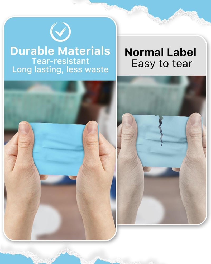 iEager 3" x 2" Thermal Labels, Rectangle Thermal Printer Stickers, Self-Adhesive Durable Sticker with Perforation Line, 500 Labels/Roll, Blue - Image 5
